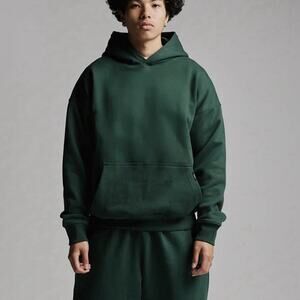 Hours Drop Shoulder Hoodie Pullover Oversized Boxy Heavy Forest Green Men’s S